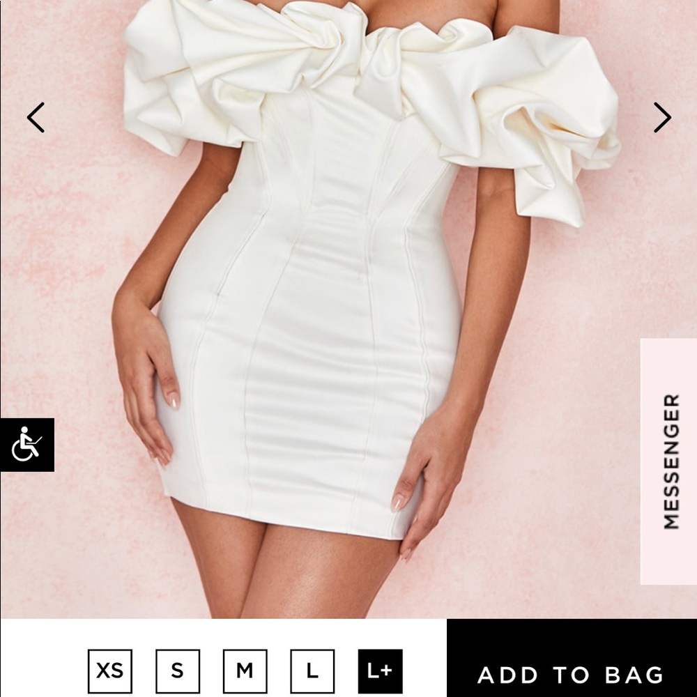Ivory House of CB Selena Dress, Size L+